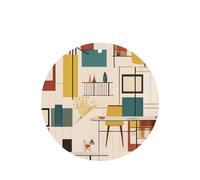 Poezjzw Ambientadores de coche con patrón moderno de mediados de siglo, 4 unidades, forma redonda, para colgar, tabletas de aromaterapia, ambientadores perfumados para dormitorio y baño