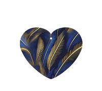 Poezjzw Ambientadores para coche, con diseño de plumas azules y doradas, 6 unidades, en forma de corazón, para colgar en tabletas de aromaterapia, ambientadores perfumados para dormitorio y baño