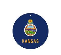 Poezjzw Ambientadores para coche, diseño de bandera del estado de Kansas, 4 unidades, forma redonda, para colgar, aromaterapia, ambientadores perfumados para dormitorio y baño