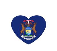 Poezjzw Ambientadores para coche, diseño de bandera del estado de Michigan, 6 unidades, en forma de corazón, para colgar, aromaterapia, ambientadores perfumados para dormitorio y baño