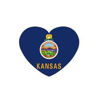 Poezjzw Ambientadores para coche, diseño de la bandera del estado de Kansas, 4 unidades, en forma de corazón, para colgar, aromaterapia, ambientadores perfumados para dormitorio y baño