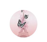 Poezjzw Ambientadores para coche, diseño de torre de París y mariposas, 4 unidades, forma redonda, para colgar, aromaterapia, ambientadores perfumados para dormitorio, armario, zapatos