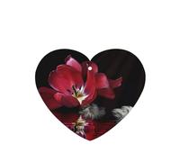 Poezjzw Ambientadores para coche, diseño de tulipán rojo, 4 unidades, en forma de corazón, para colgar en tabletas de aromaterapia, ambientadores perfumados para dormitorio, armario, zapatos