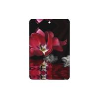 Poezjzw Ambientadores para coche, diseño de tulipán rojo, 4 unidades, rectangulares, para colgar en tabletas de aromaterapia, ambientadores perfumados para dormitorio, armario, zapatos