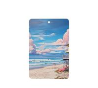Poezjzw Ambientadores rectangulares con aroma a lavanda para coche, diseño de arquitectura de playa, 4 tabletas de aromaterapia para armario y zapatos