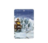 Poezjzw Ambientadores rectangulares con aroma a lavanda para coche, diseño de escena feliz de Navidad, invierno, 4 unidades, tabletas de aromaterapia para armario, zapatero, eliminar