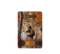 Poezjzw Ambientadores rectangulares con aroma a lavanda para coche, diseño de oso marrón en otoño, 4 tabletas de aromaterapia para armario, zapatero, eliminar