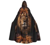POEZJZW Bata de brujería con capucha para Halloween | The Lion'S Gaze - Disfraz unisex con capucha para Halloween, cosplay, fiesta de máscaras