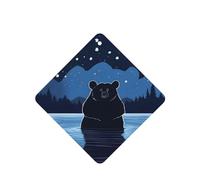 Poezjzw Bear Bathing Under The Stars - Ambientadores para coche, 6 unidades, cuadrados, para colgar en tabletas de aromaterapia, ambientadores perfumados para dormitorio y baño