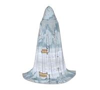 POEZJZW Birds In The Park On A Snowy Day - Capa con capucha para hombre y mujer, capa con capucha para adultos, disfraz renacentista de bruja de Halloween, capa de mago, talla M