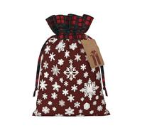 POEZJZW Bolsa de regalo con cordón de copos de nieve grandes y pequeños, perfecta para celebraciones, Navidad, cumpleaños, fiestas, etc