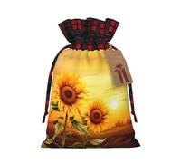 POEZJZW Bolsa de regalo con cordón de girasol al atardecer, bolsa de aperitivos, bolsa de caramelos, perfecta para celebraciones, Navidad, cumpleaños, fiestas, etc