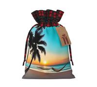 POEZJZW Bolsa de regalo con cordón de puesta de sol dorada para playa, bolsa de aperitivos, bolsa de caramelos, perfecta para celebraciones, Navidad, cumpleaños, fiestas, etc
