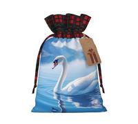 POEZJZW Bolsa de regalo con cordón Swan In Lake, bolsa de aperitivos, bolsa de caramelos, perfecta para celebraciones, Navidad, cumpleaños, fiestas, etc