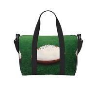 Poezjzw Bolsa de viaje con balón de rugby blanca, bolsa de equipaje resistente al agua, bolsa de viaje para fin de semana, bolsa plegable, Negro -, Talla única