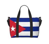 Poezjzw Bolsa de viaje con bandera cubana para fin de semana, bolsa de mano para mujer, bolsas de hospital para trabajo de parto y parto, bolsa de equipaje nocturna, color negro, talla única, Negro,