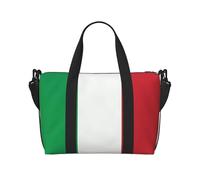 Poezjzw Bolsa de viaje con bandera de Italia, bolsa de mano de mano de semana para mujer, bolsas de hospital para trabajo de parto y parto, bolsa de equipaje nocturna, color negro, talla única, Negro,