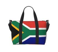 Poezjzw Bolsa de viaje con bandera de Sudáfrica, bolsa de mano de mano de semana para mujer, bolsas de hospital para trabajo de parto y parto, bolsa de equipaje nocturna, color negro, talla única,
