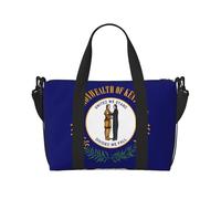 Poezjzw Bolsa de viaje con bandera del estado de Kentucky, bolsa de equipaje de mano, resistente al agua, bolsa de viaje para fin de semana, bolsa plegable, Negro -, Talla única