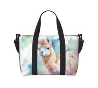 Poezjzw Bolsa de viaje con diseño de acuarela pastel, bolsa de equipaje resistente al agua, para fin de semana y noche, plegable, Negro -, Talla única