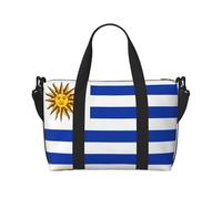 Poezjzw Bolsa de viaje con diseño de bandera de Uruguay, resistente al agua, para fin de semana, plegable, para llevar en el equipaje, Negro -, Talla única