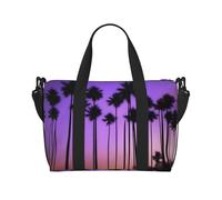 Poezjzw Bolsa de viaje con diseño de bosque de palmeras, bolsa de equipaje de mano, resistente al agua, para fin de semana y noche, plegable, Negro -, Talla única