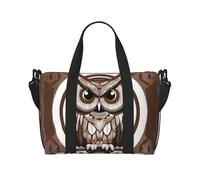 Poezjzw Bolsa de viaje con diseño de búho de dibujos animados, bolsa de equipaje resistente al agua, bolsa de viaje para fin de semana, bolsa plegable, Negro -, Talla única