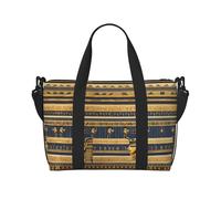 Poezjzw Bolsa de viaje con diseño de frescos faraónicos egipcios, bolsa de equipaje de mano, resistente al agua, para fin de semana y noche, plegable, Negro -, Talla única