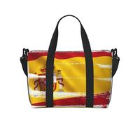 Poezjzw Bolsa de viaje con la bandera de España, bolsa de mano de mano de semana para mujer, bolsas de hospital para trabajo de parto y parto, bolsa de equipaje nocturna, color negro, talla única,