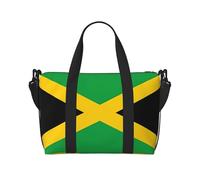 Poezjzw Bolsa de viaje con la bandera de Jamaica, bolsa de equipaje resistente al agua, bolsa de viaje para fin de semana, bolsa plegable, Negro -, Talla única