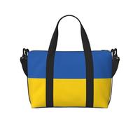Poezjzw Bolsa de viaje con la bandera de Ucrania, bolsa de equipaje de mano, resistente al agua, bolsa de viaje para fin de semana, bolsa plegable, Negro -, Talla única