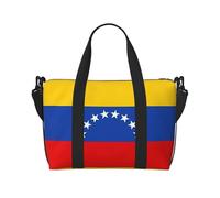 Poezjzw Bolsa de viaje con la bandera de Venezuela para fin de semana, bolsas de mano de mano para mujeres, bolsas de hospital para trabajo de parto y parto, bolsa de equipaje nocturna, color negro,
