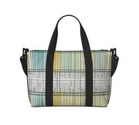 Poezjzw Bolsa de viaje con patrones abstractos de matemáticas, bolsa de equipaje resistente al agua, bolsa de viaje para fin de semana, bolsa plegable, Negro -, Talla única
