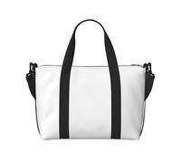 Poezjzw Bolsa de viaje de color blanco sólido para fin de semana, bolsas de mano para mujeres, bolsas de hospital para trabajo de parto y parto, bolsa de equipaje nocturna, color negro, talla única,