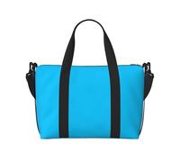 Poezjzw Bolsa de viaje de color liso azul claro para fin de semana, bolsas de mano de mano para mujeres, bolsas de hospital para trabajo de parto y parto, bolsa de equipaje nocturna, color negro,