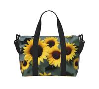 Poezjzw Bolsa de viaje de girasol para fin de semana, bolsas de mano para mujer, bolsas de hospital para trabajo de parto y parto, bolsa de equipaje nocturna, color negro, talla única, Negro, One Size