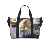 Poezjzw Bolsa de viaje de manzanilla para helado, bolsa de equipaje de mano, resistente al agua, bolsa de viaje para fin de semana, plegable, Negro -, Talla única