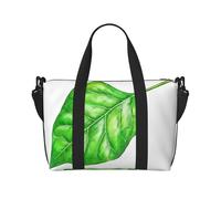 Poezjzw Bolsa de viaje gruesa con hojas verdes, bolsa de equipaje resistente al agua, bolsa de viaje para fin de semana, bolsa plegable, Negro -, Talla única