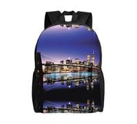 POEZJZW Brooklyn Bridge At Night - Mochila ligera para estudiantes, mochila de viaje para laptop, para niñas, niños, trabajo, universidad, regalos de regreso a clases