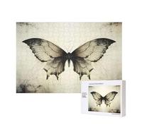Poezjzw Butterfly On The Wing - Rompecabezas clásico de madera de 300 piezas para decoración del hogar, juego intelectual de 28 x 40 cm