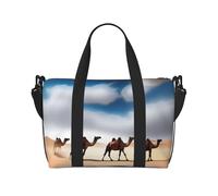 Poezjzw Camel In The Desert - Bolsa de viaje para equipaje de mano, resistente al agua, para fin de semana, para la noche, plegable, Negro -, Talla única