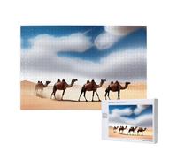 Poezjzw Camel in The Desert - Rompecabezas clásico para adultos, 1000 piezas, rompecabezas de madera moderno para decoración del hogar, juego intelectual, 75 x 50 cm