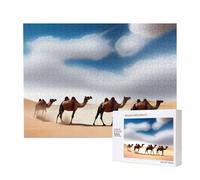 Poezjzw Camel in The Desert - Rompecabezas clásico para adultos, 500 piezas, rompecabezas de madera moderno para decoración del hogar, juego intelectual, 52 x 38 cm