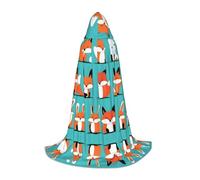 POEZJZW Capa con capucha con patrón de zorro y conejo para adultos, hombres, mujeres, Navidad, disfraces de cosplay, talla S