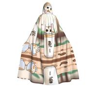 POEZJZW Capa con capucha de té con leche en forma de gato, para adultos, hombres, mujeres, Navidad, disfraces de cosplay
