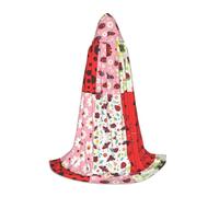 POEZJZW Capa con capucha para adolescentes con diseño de mariquita de dibujos animados, para mujeres y hombres, disfraz de Halloween, disfraz de cosplay, disfraz de fiesta de Navidad, talla S