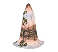 POEZJZW Capa con capucha para adolescentes con patrón de árbol de África para mujeres y hombres, disfraz de Halloween, disfraz de cosplay, disfraz de fiesta de Navidad, talla M