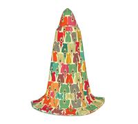 POEZJZW Capa con capucha para hombre y mujer con patrón de osos coloridos, capa para adultos, disfraz renacentista de bruja, disfraz de bruja, capa M