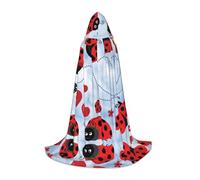 POEZJZW Capa con capucha para hombre y mujer, diseño de mariquita y nube, capa con capucha para adultos, disfraz renacentista de bruja, Halloween, capa de mago, talla L