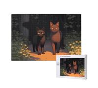 Poezjzw Cat Out Of The Shadows - Rompecabezas clásico de madera de 1000 piezas, decoración moderna del hogar, juego intelectual, 75 x 50 cm